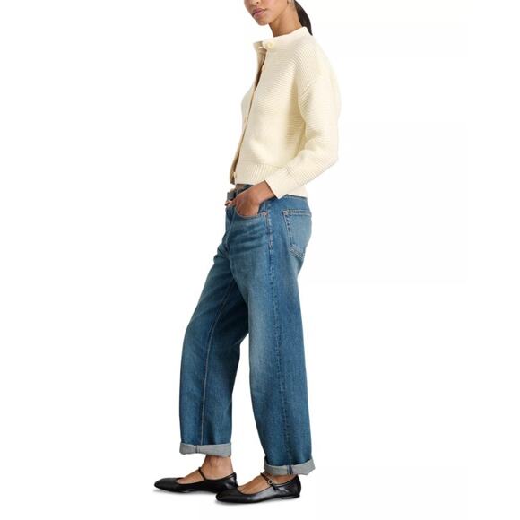 Alex Mill Women Ivory Cotton Texture Knit Nico Casual Crewneck Cardigan Size XS - Picture 7 of 7